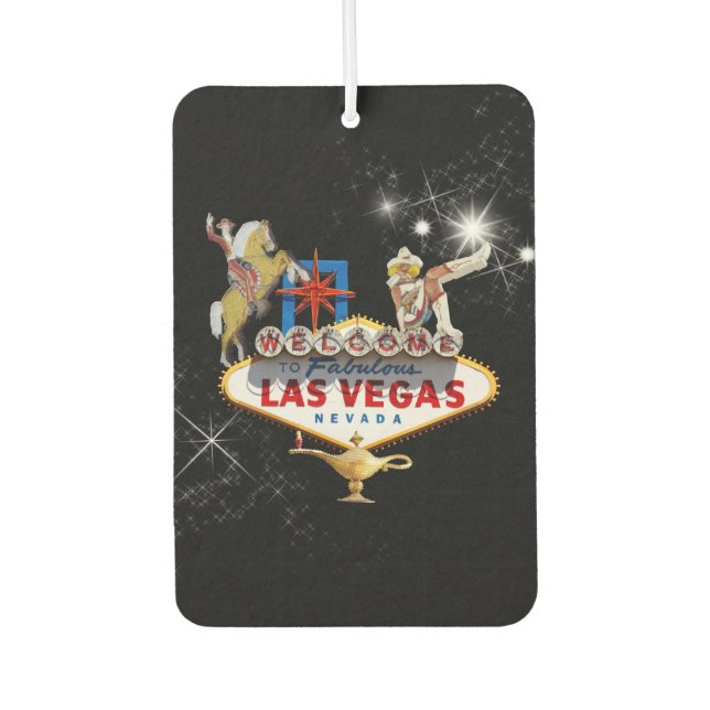 Désodorisant Pour Voiture Affiche de bienvenue Las Vegas Sur Arrière - plan  (Devant)