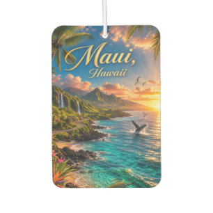 Désodorisant Pour Voiture Affiche de voyage de la côte tropicale de Maui Haw