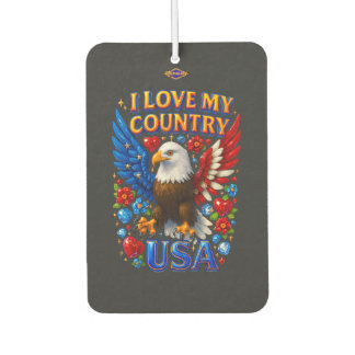 Désodorisant Pour Voiture Air Freshener Design: I Love My Country - USA