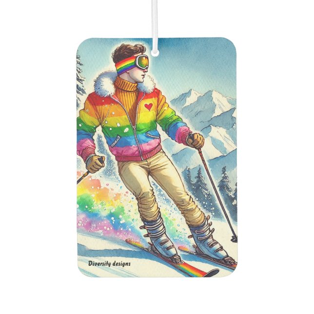 Désodorisant Pour Voiture Air Freshener - Ski avec fierté (Devant)