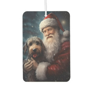 Désodorisant Pour Voiture Airedale avec le Père Noël Noël festif