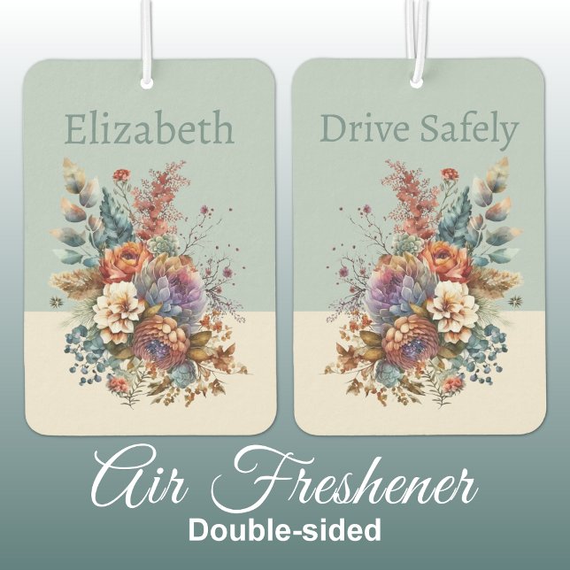 Désodorisant Pour Voiture Ajouter nom lecteur fleurs vert sans danger (Créateur téléchargé)