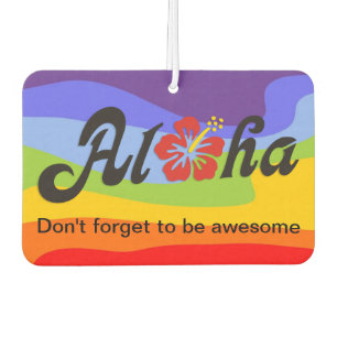 Désodorisant Pour Voiture Aloha Hibiscus - plat design Hawaii + vos idées