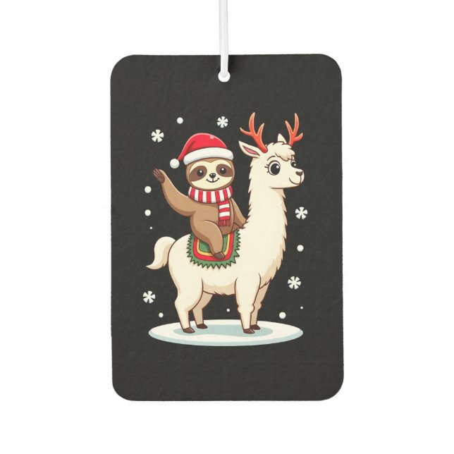 Désodorisant Pour Voiture Alpaca Sloth Christmas (3) (Devant)