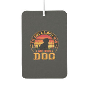 Désodorisant Pour Voiture Amateur de chien homme simple rétro coucher de sol
