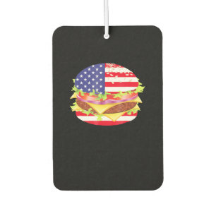 Désodorisant Pour Voiture Amateurs de barbecue Drapeau Hamburger USA 4 juil
