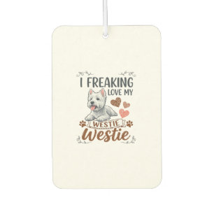 Désodorisant Pour Voiture Amour fou de coeurs et de pattes de chien Westie_1