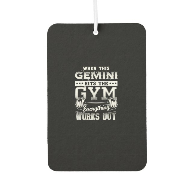 Désodorisant Pour Voiture Amusant Gemini Gym Design (Devant)