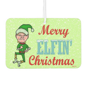 Désodorisant Pour Voiture Amusant Joyeux Elfin Noël Bah Humbug Holiday