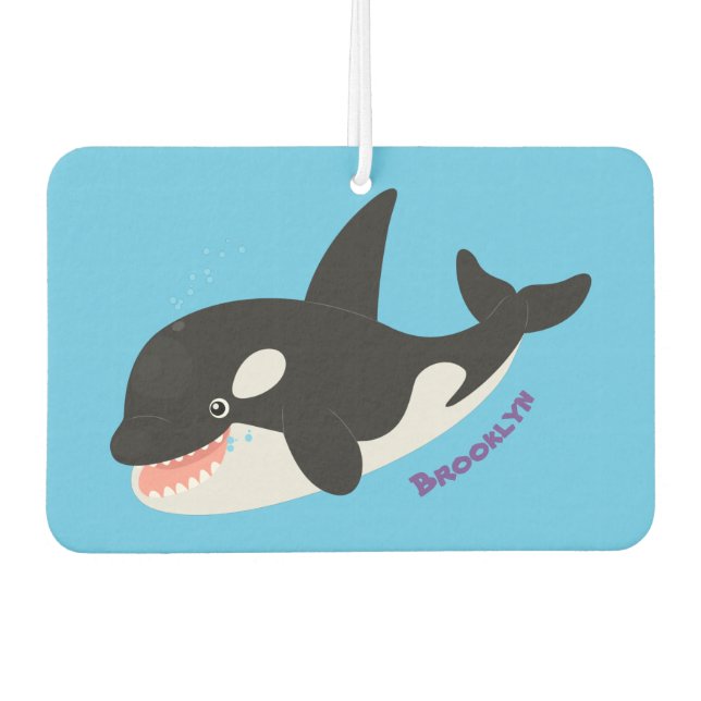 Désodorisant Pour Voiture Amusante baleine orque mignonne dessin animé (Devant)