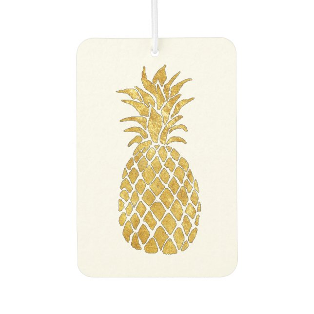 Désodorisant Pour Voiture ananas à feuille d'or (Devant)
