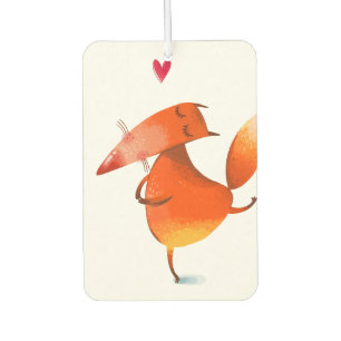 Désodorisant Pour Voiture Aquarelle artisanale renard drôle