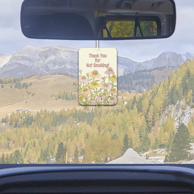 Désodorisant Pour Voiture Aquarelle botanique de Coneflowers Art personnalis (Personalized Pastel Watercolor Botanical Floral Coneflowers Design Air Freshener for Car or Home)