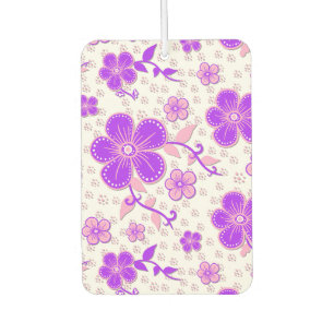 Désodorisant Pour Voiture Aquarelle florale simple impression violet et rose