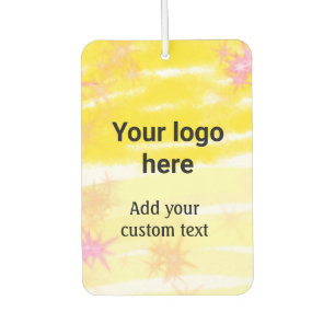 Désodorisant Pour Voiture Aquarelle jaune simple ajouter votre logo texte pe