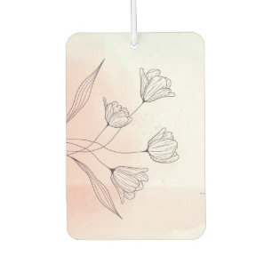 Désodorisant Pour Voiture Aquarelle rose romantique Floral