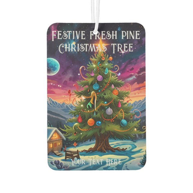 Désodorisant Pour Voiture Arbre de Noël Festif parfumé au pin frais (Dos)