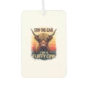Désodorisant Pour Voiture Arrêtez La Voiture Je Vois Fluffy Cow Retro Highla