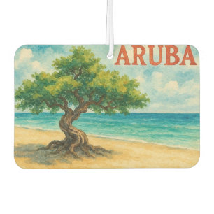 Désodorisant Pour Voiture Aruba Divi Tree Eagle Beach aquarelle