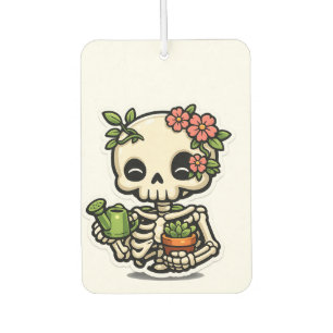 Désodorisant Pour Voiture Autocollant de jardinier squelette floral Kawaii m