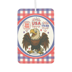 Désodorisant Pour Voiture Bald Eagle avec Fireworks - USA 250 ans 1776-2026