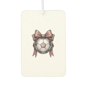 Désodorisant Pour Voiture Ballon de football vintage à ruban rose
