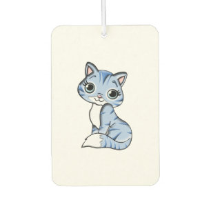 Désodorisant Pour Voiture Bande dessinée mignonne de chat bleu