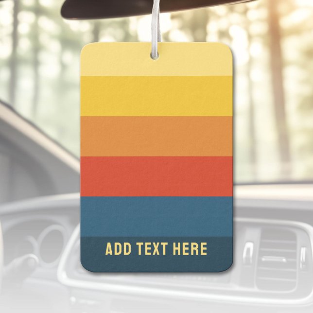 Désodorisant Pour Voiture Bandes de coucher de soleil rétroactives avec nom  (Custom Air Freshener)