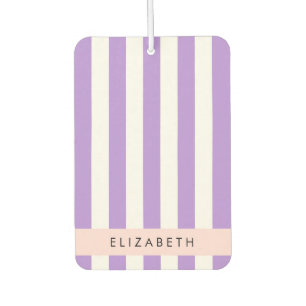 Désodorisant Pour Voiture Bandes Violettes, Motif Gratté, Lignes, Votre Nom