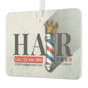 Désodorisant Pour Voiture Barber Hair Shop King Crown Barber Pole Hair Salon