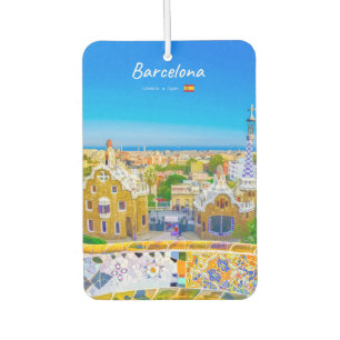 Désodorisant Pour Voiture Barcelone, Espagne - Parc Guell Mosaïque Gaudi