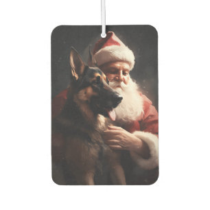 Désodorisant Pour Voiture Berger Allemand avec le Père Noël Festif de Noël