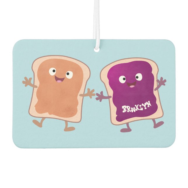 Désodorisant Pour Voiture Beurre d'arachide mignonne et caricature sandwich  (Devant)