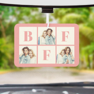 Désodorisant Pour Voiture BFF 3 Collage Photo Meilleures Amies Rose