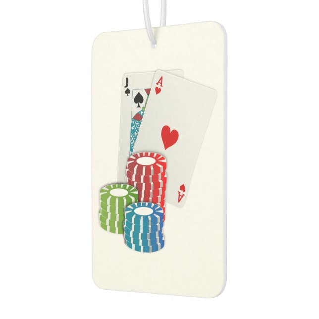 Désodorisant Pour Voiture Blackjack avec jetons de poker (Gauche)