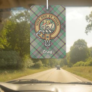 Désodorisant Pour Voiture Blason du Clan Craig sur tartan