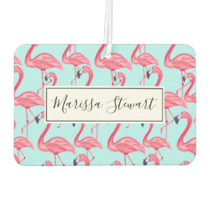 Désodorisant Pour Voiture Bleu mignon rose Été Peint Flamingo Motif bleu