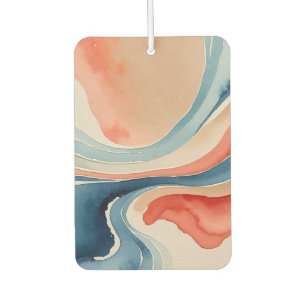 Désodorisant Pour Voiture Bleu, rouge et sable Aquarelle abstraite