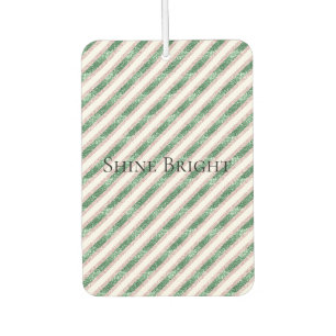 Désodorisant Pour Voiture Blush Rose Vert Pailleté Rayures Noël  