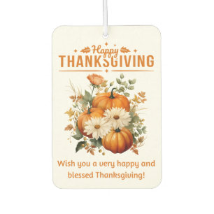 Désodorisant Pour Voiture bon thanksgiving fleurie citrouille