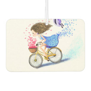 Désodorisant Pour Voiture Bonne fille avec vélo Air Freshener Love Hearts