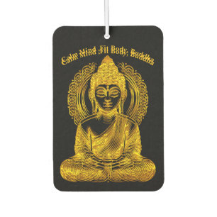 Désodorisant Pour Voiture Bouddha d'or sculpté en serène Pose de méditation