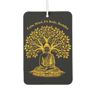 Désodorisant Pour Voiture Bouddha d'or sous un arbre dans une méditation pac