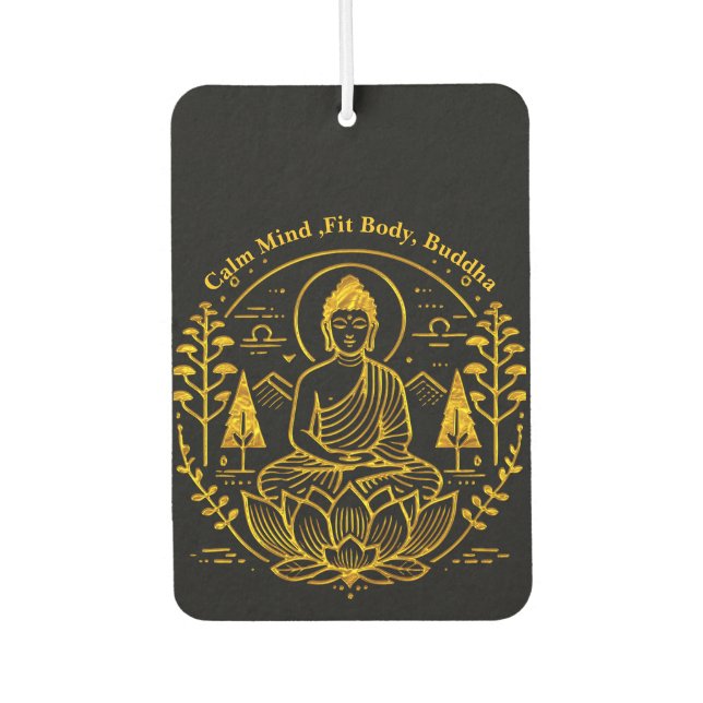 Désodorisant Pour Voiture Bouddha symbolique entouré d'éléments naturels (Devant)