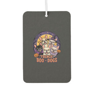 Désodorisant Pour Voiture Bouledogue français Halloween Boo Dogs Vector