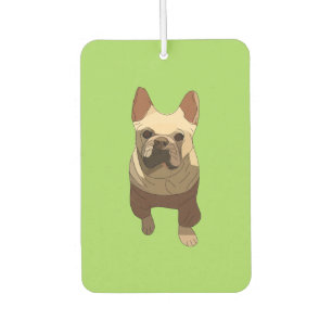 Désodorisant Pour Voiture Bouledogue français, vert citron