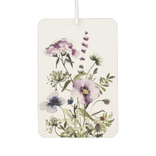 Désodorisant Pour Voiture Bouquet de fleurs sauvages violettes aquarelle flo
