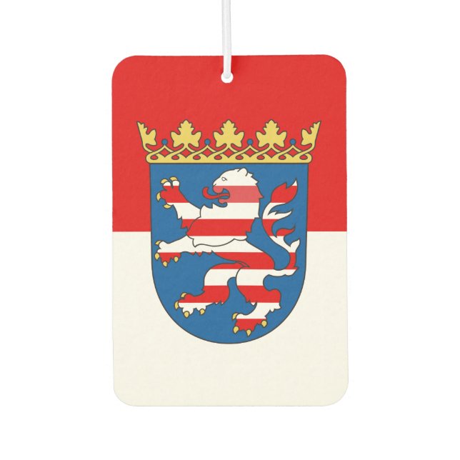 Désodorisant Pour Voiture Bouton Drapeau Hesse Pinback (Devant)