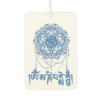 Désodorisant Pour Voiture Buddhism Mani Mantra In Blue With Mandala