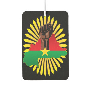Désodorisant Pour Voiture Burkina Faso Carte, drapeau et première révolution